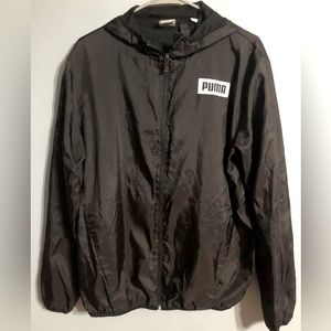 puma windbreaker, black with white puma box logo
